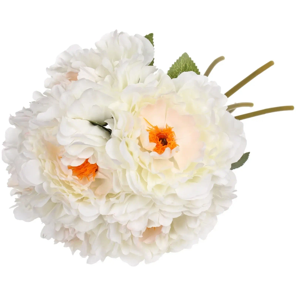 Искусственные цветы «Пионы» 28см букет 6 шт белые