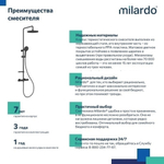 Душевая система термостат Milardo ILSBLTHM89 "Ideal Spa" лейка "Тропический душ"  ЧЕРНЫЙ матовый