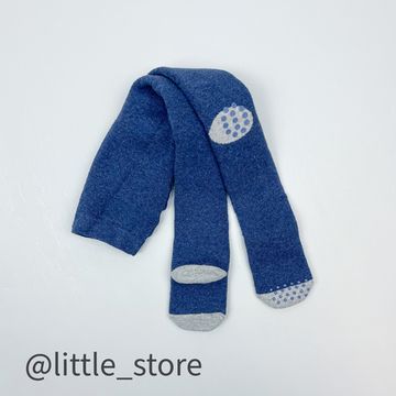 Колготки махровые со стоперами, Синий индиго