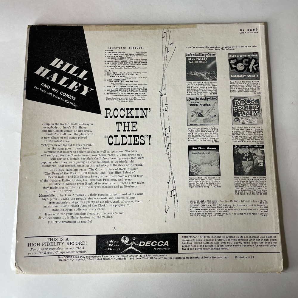 Винтажная виниловая пластинка LP Bill Haley And His Comets Rockin The Oldies (США 1957)