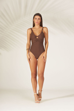 Купальник слитный "Ареяс", шоколадный