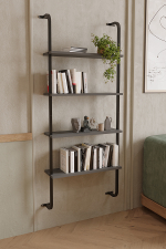 Настенная консоль с 4 полками - антрацит