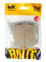 BRITE Выключатель 2-клавишный с индикацией 10А ВС10-2-1-БрШ шампань IEK