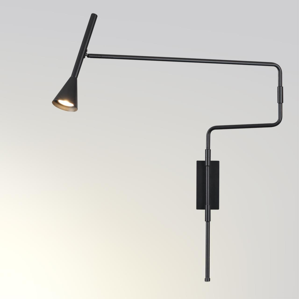 7031/1W HIGHTECH ODL25 677 Настенный светильник черн/металл/металл с выкл. IP20 LED GU10 9W 220V IZZY