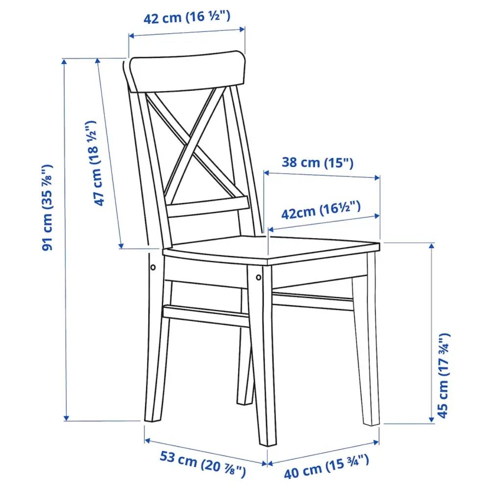 Стул деревянный - IKEA INGOLF, 91х43х52 см,  черный, ИНГОЛЬФ ИКЕА