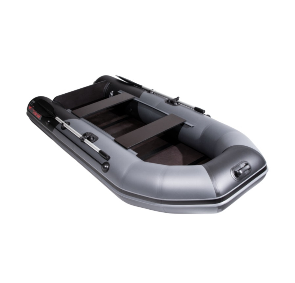 Лодка ПВХ Таймень NX 2850СКК Слань-книжка киль "Комби" графит/черный