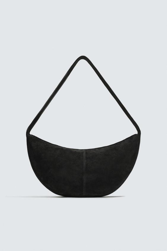 ZARA КОЖАНАЯ СУМКА, ЧЕРНЫЙ