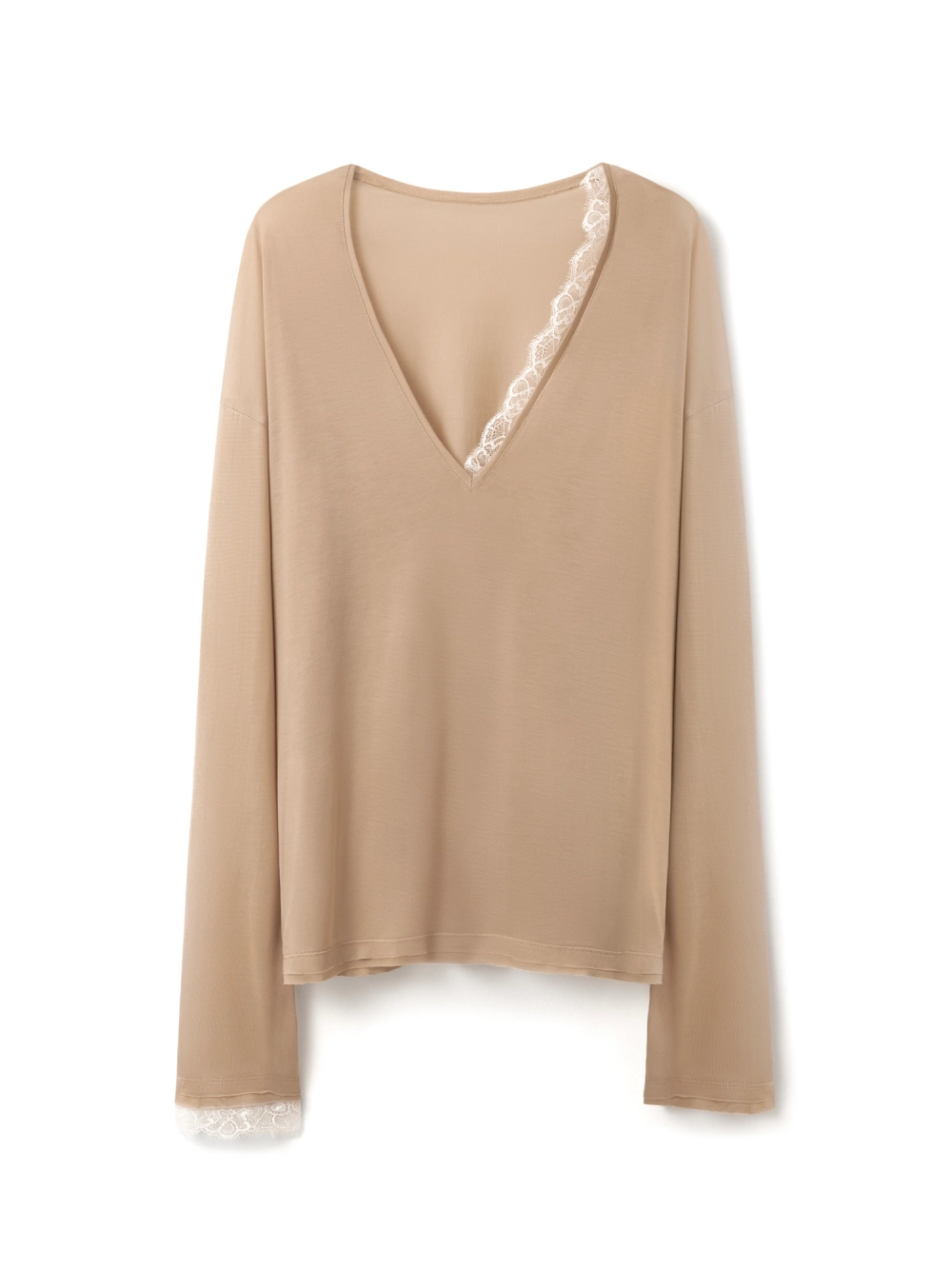 Лонгслив с кружевом