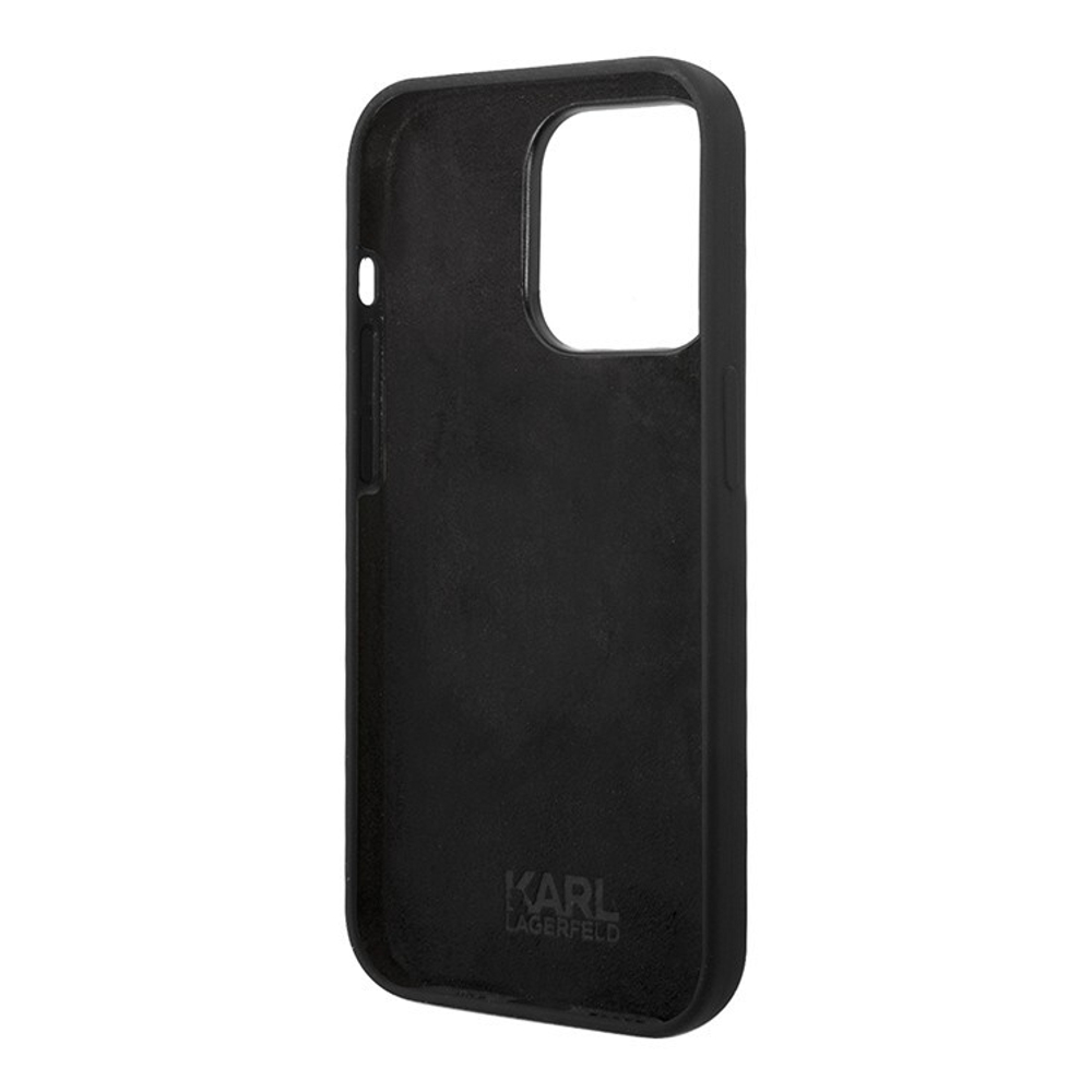 Чехол Karl Lagerfeld Liquid Silicone NFT Karl Ikonik Metal Pin для iPhone 15 Pro Hard Black (Чёрный)