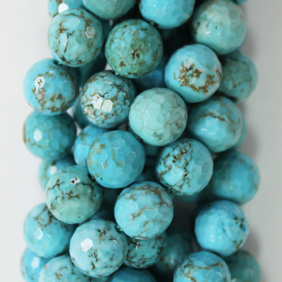 Бирюза граненная синяя имитация (говлит) бусины 8мм 10мм