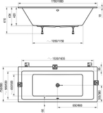 Акриловая ванна Ravak Formy 01 Slim 180x80 C881300000 без гидромассажа