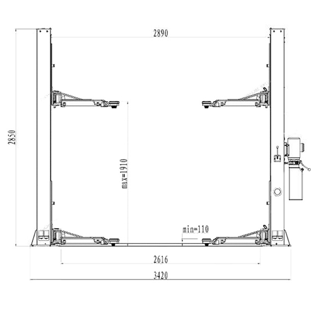 NORDBERG (N4120BM-4B_380V) Подъемник двухстоечный 380В, г/п 4т, со снятием стопоров с одной колонны