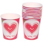 Стакан бумажный 0,2л в наборе 10 шт «Love you»