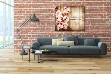 Панно из дерева Spring Blossom over wood backg