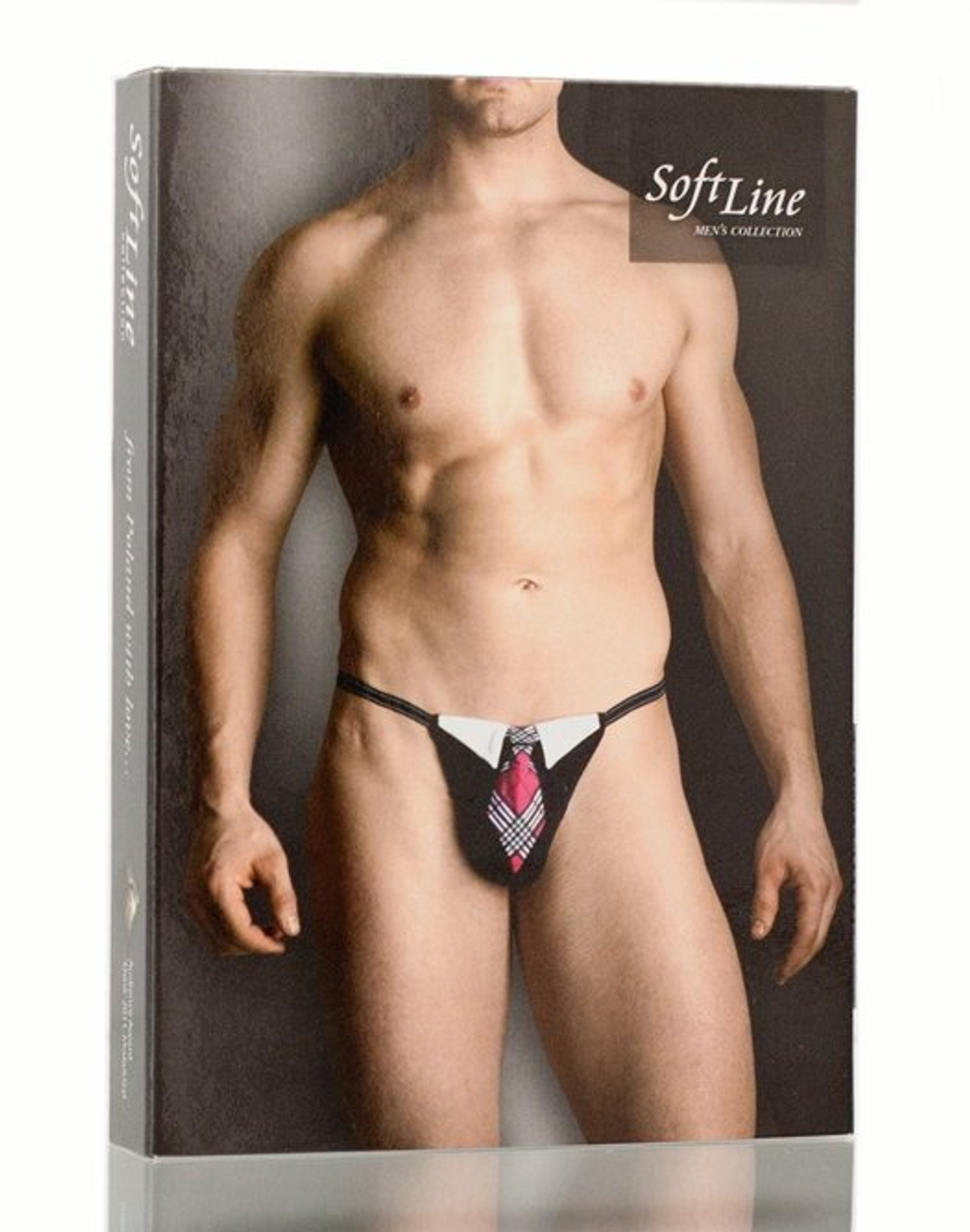 Мужские стринги черные с галстуком S/L