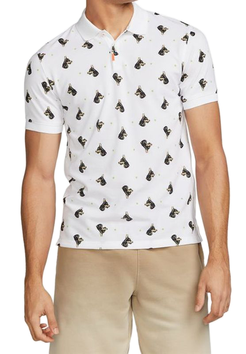 Мужское теннисное поло Nike Print Slim Polo - белый