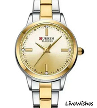 Часы наручные кварцевые CURREN на металлическом браслете, серебристый/серебристо-золотистый W8580-01