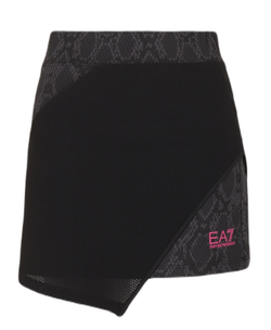 Теннисная юбка EA7 Woman Jersey Miniskirt - black python