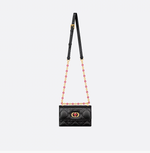 Сумка Dior Miss Caro Mini черная из ягнячьей кожи с цепочкой и сердцем