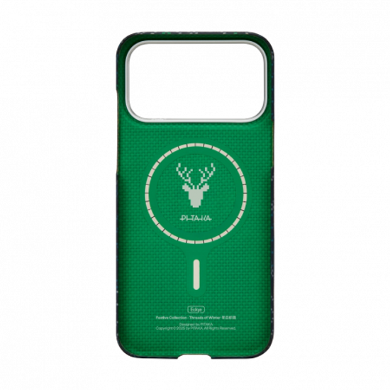 Чехол Pitaka Threads of Winter Ultra-Slim (PitaTap™) для iPhone 17 Pro, синий