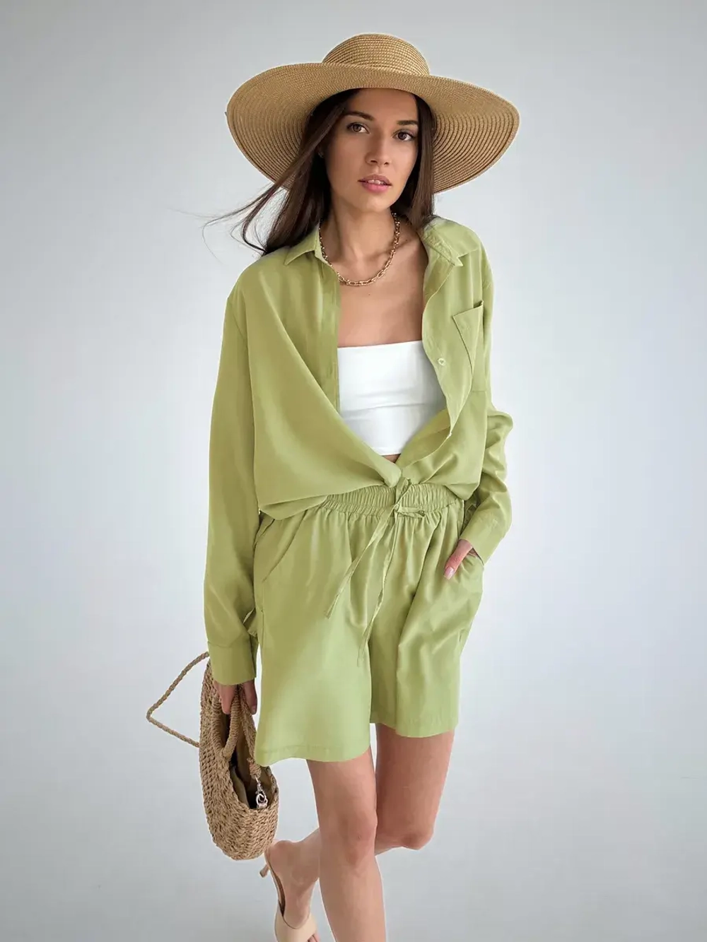 Костюм с шортами летний оверсайз