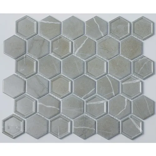 Керамическая мозаичная плитка P-504 Porcelain глянцевая структурированная серый