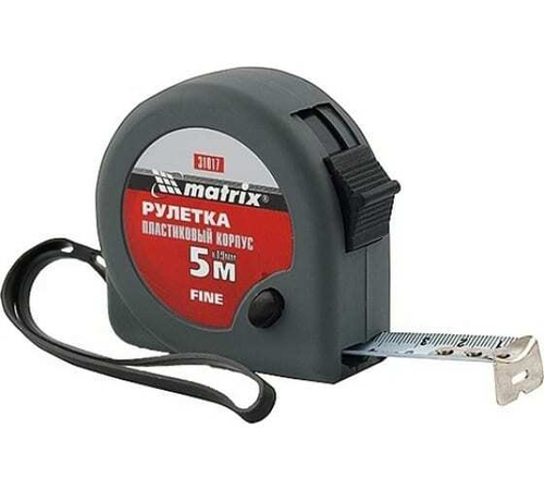 РУЛЕТКА MATRIX FINE 5МХ19ММ ПЛАСТИКОВЫЙ КОРПУС 31017