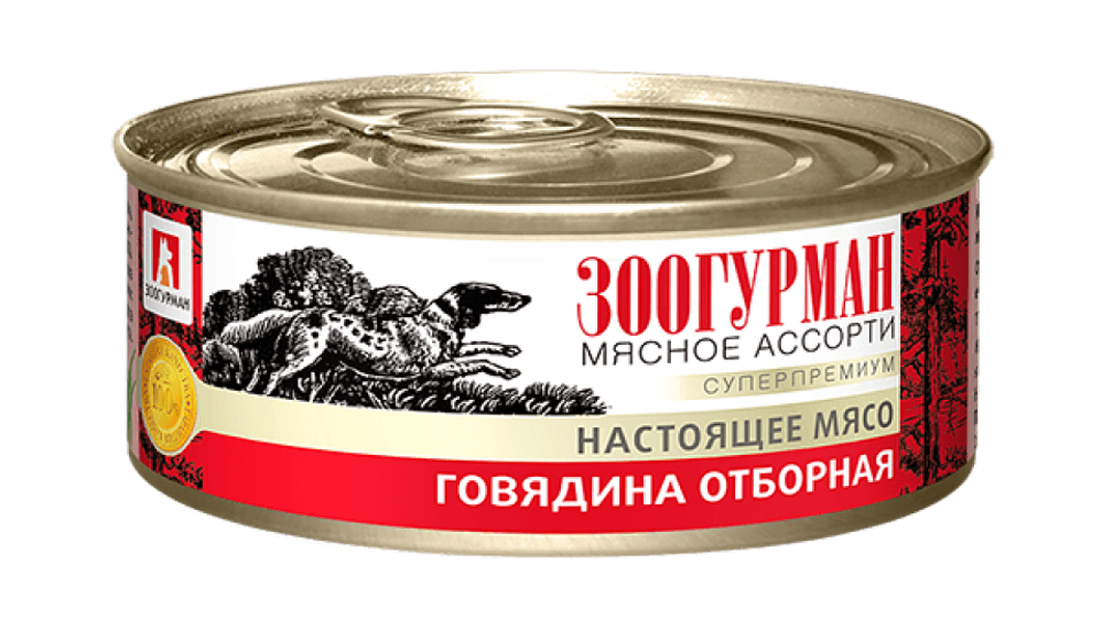 Зоогурман корм консервированный для собак мясное ассорти