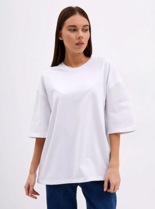 Футболка оверсайз (белый) 200 гр