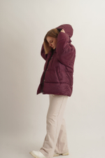 Объемная зимняя куртка Unisex, винный