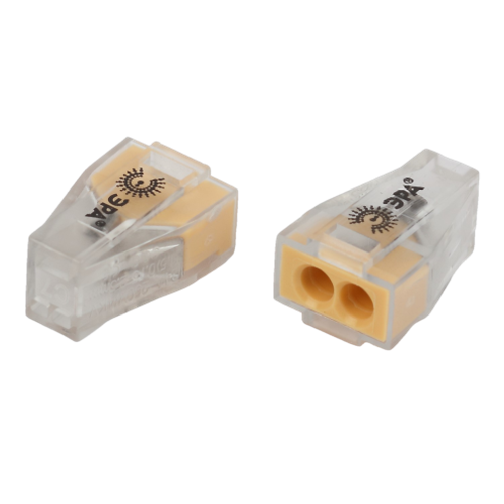 Клемма ЭРА NO-225-363 быстрозажимная 773-602 прозрачная 2-проводная 0.75-4.0 мм2 (упаковка 50 шт.)