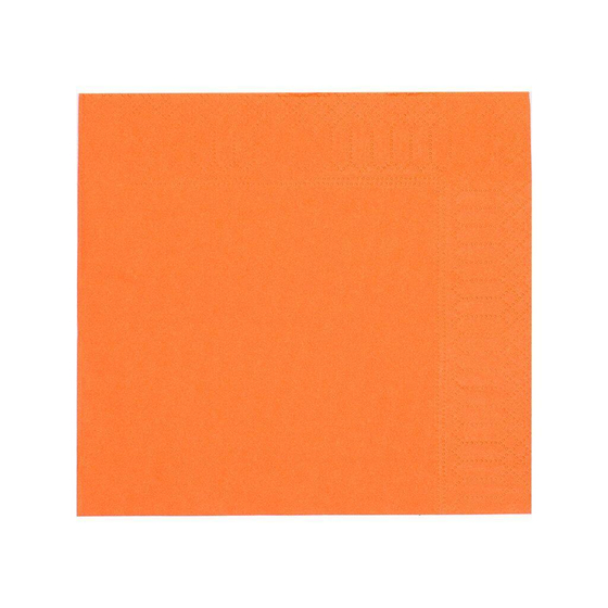 Салфетки двухслойные, оранжевые, сложение 1/4, 33*33 см, 200 шт