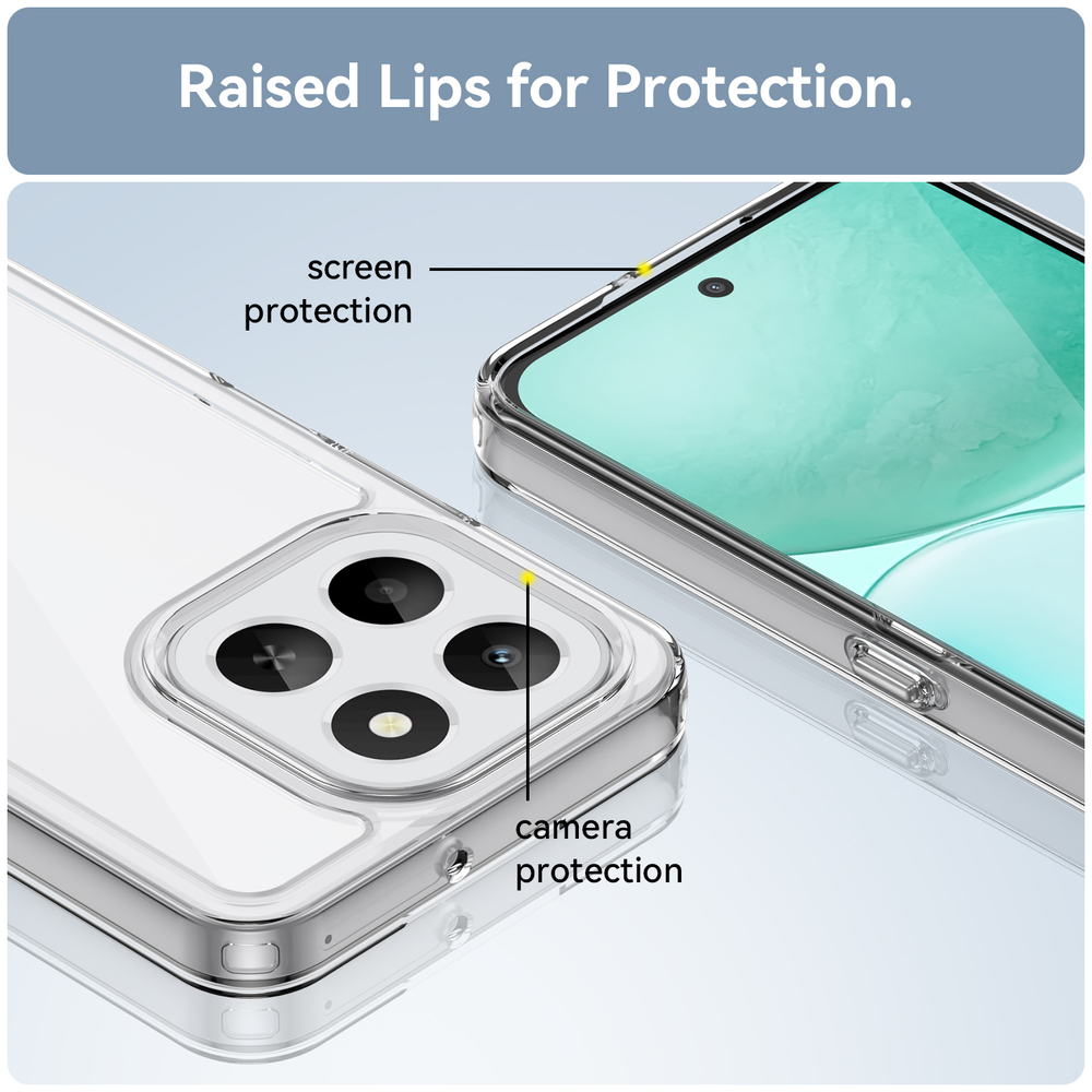 Противоударный чехол для Honor X6C, усиленные прозрачные защитные рамки