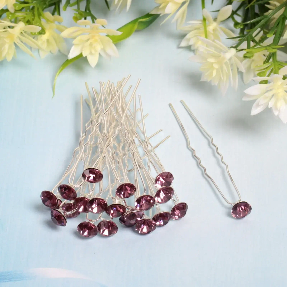 Шпильки для волос в тубе 20шт «Hair Beauty», стразик, микс 4 цвета, d-0.8см