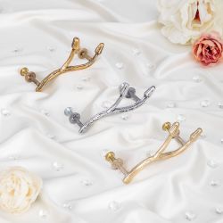 Ручка мебельная Орхидея Симпл 6.5х13см Античное серебро