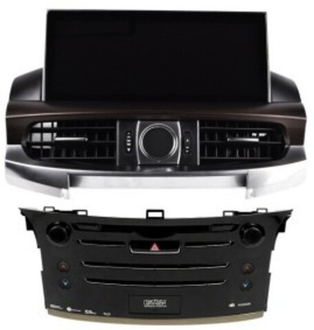Магнитола + пластик для обновления салона Lexus LX570 2007-2015 в рестайлинг 2016-2021 - Carmedia DAFT-2770-S10 монитор 12.3" на Android 10, Carplay, 4G-SIM слот, 6/128ГБ