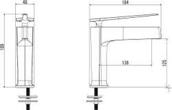 Смеситель для раковины STWORKI Аулум S06010BG матовый черный, матовое золото + донный клапан SD-001BK матовый черный