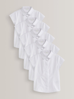 Рубашка школьная с коротким рукавом для девочки Next D08-159, 5 шт., Белый