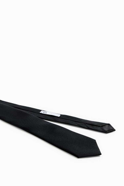 ZARA ШИРОКИЙ ГАЛСТУК ИЗ 100% ШЕЛКА, ЧЕРНЫЙ