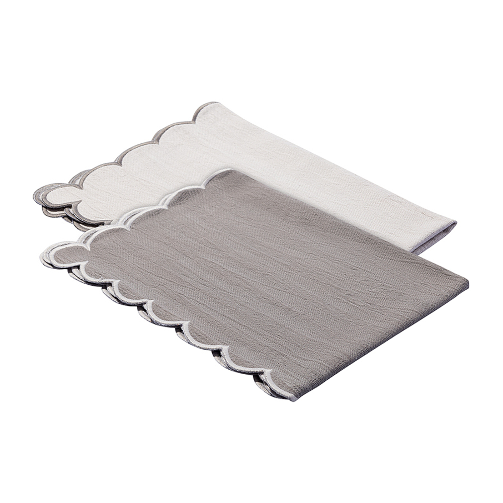 Набор кухонных полотенец с контрастным кантом серого цвета из коллекции trendy ruffles, 50х70 см