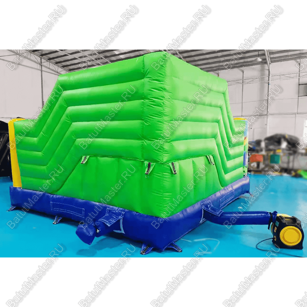 Надувной батут "Попугайчики" со скалодромом, 4.6x4.3x2.8 м