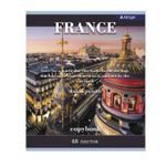Тетрадь 48л., А5, клетка,Alingar, "Города Европы", скрепка, мелованный картон (стандарт), блок офсет, 4 дизайна в пленке т/у