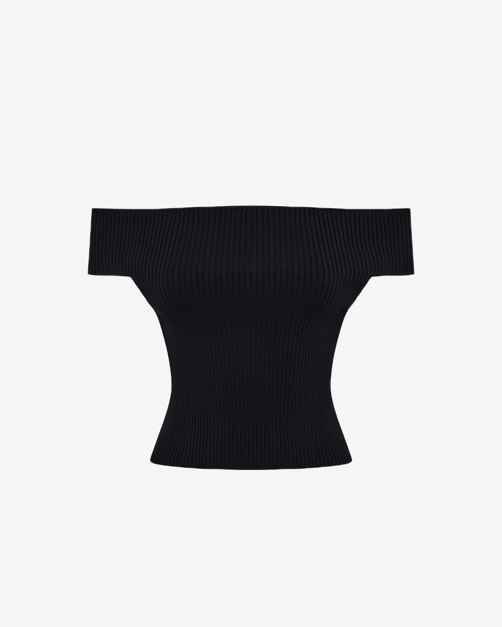 Топ трикотажный с открытыми плечами и короткими рукавами