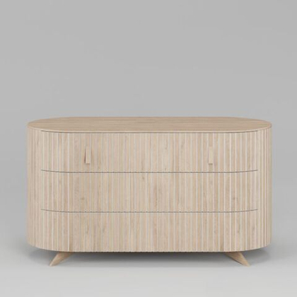 Комод 3 ящика Эклипс (беленый дуб), 126x68x54 см