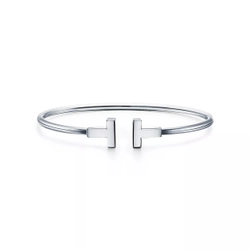 Браслет из белого золота 18k,Tiffany 💠T wire