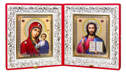 Складень большой красный: кожа, стекло, 1 замок (26х23х6) Цв (Кожемяка)