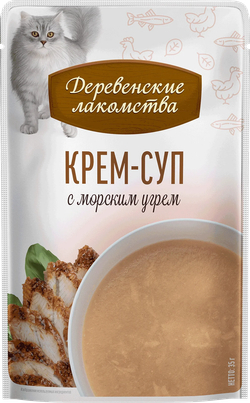 ДЕРЕВЕНСКИЕ ЛАКОМСТВА Пауч для кошек Крем-суп с морским угрём 0,035 кг
