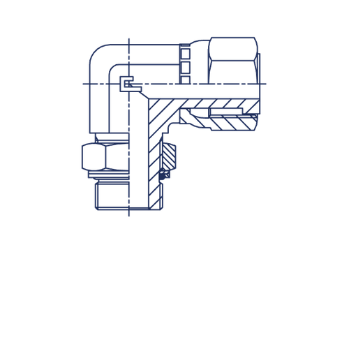 Штуцер FMG90 D12 ORFS 13/16 - UNF 3/4 (обжатая гайка)