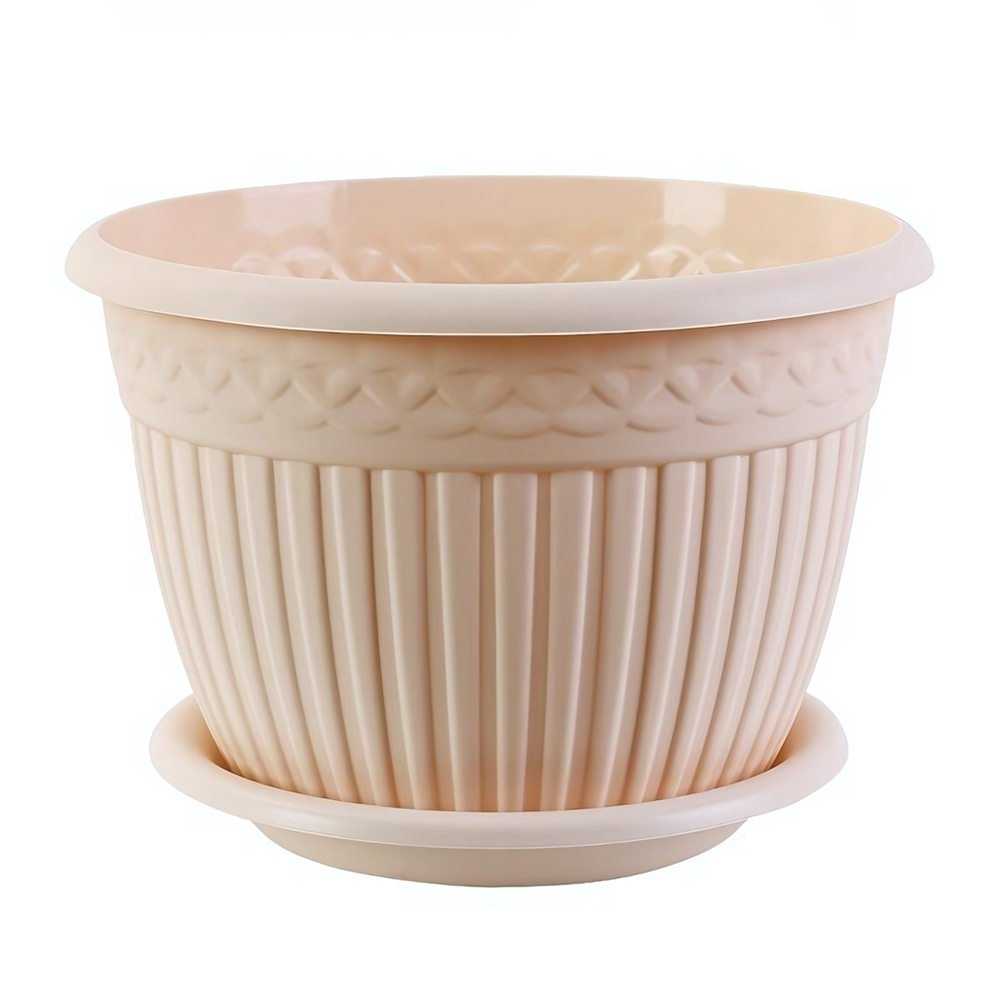 Кашпо "Византия" (3л.) с блюдцем Цв. Пудровый