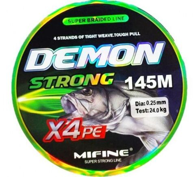 Плетеный шнур для рыбалки Mifine Demon Strong X4pe